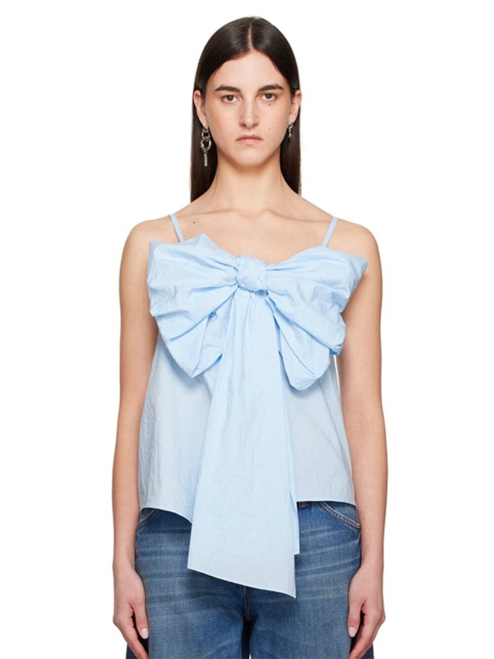 Acne Studios Tanessa Crinkled Cotton Poplin Top FR42 US10